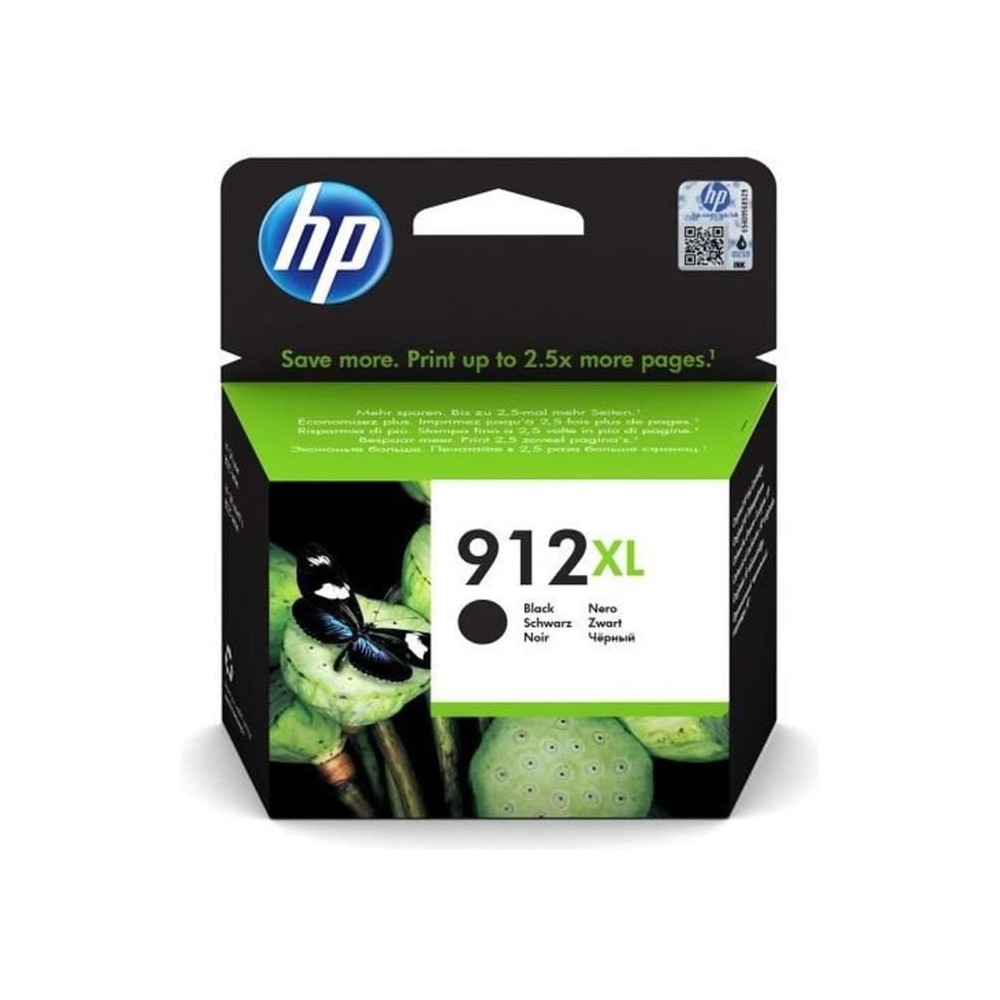 HP 912XL Cartouche d'encre noire grande capacité authentique (3YL84AE) pour HP OfficeJet 8010 series/ OfficeJet Pro 8020 series