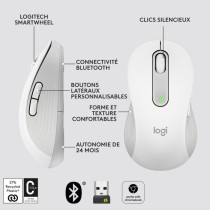 Souris - Sans fil - Logitech - M650 - Gaucher - Blanc