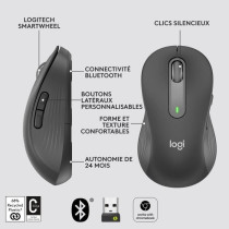 Souris - Sans fil - Logitech - M650 - Gaucher - Graphite