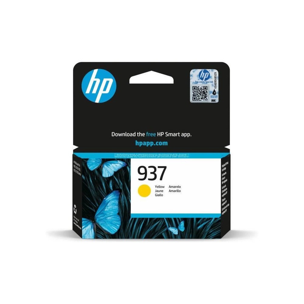 HP 937 Cartouche d'encre jaune authentique (4S6W4NE) pour HP OfficeJet Pro 9110/9120/9130/9720/9730