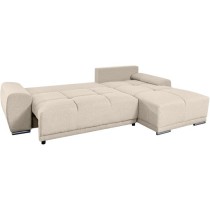 Canapé d'angle convertible LOUNGITUDE CABELLO en tissu beige avec cof