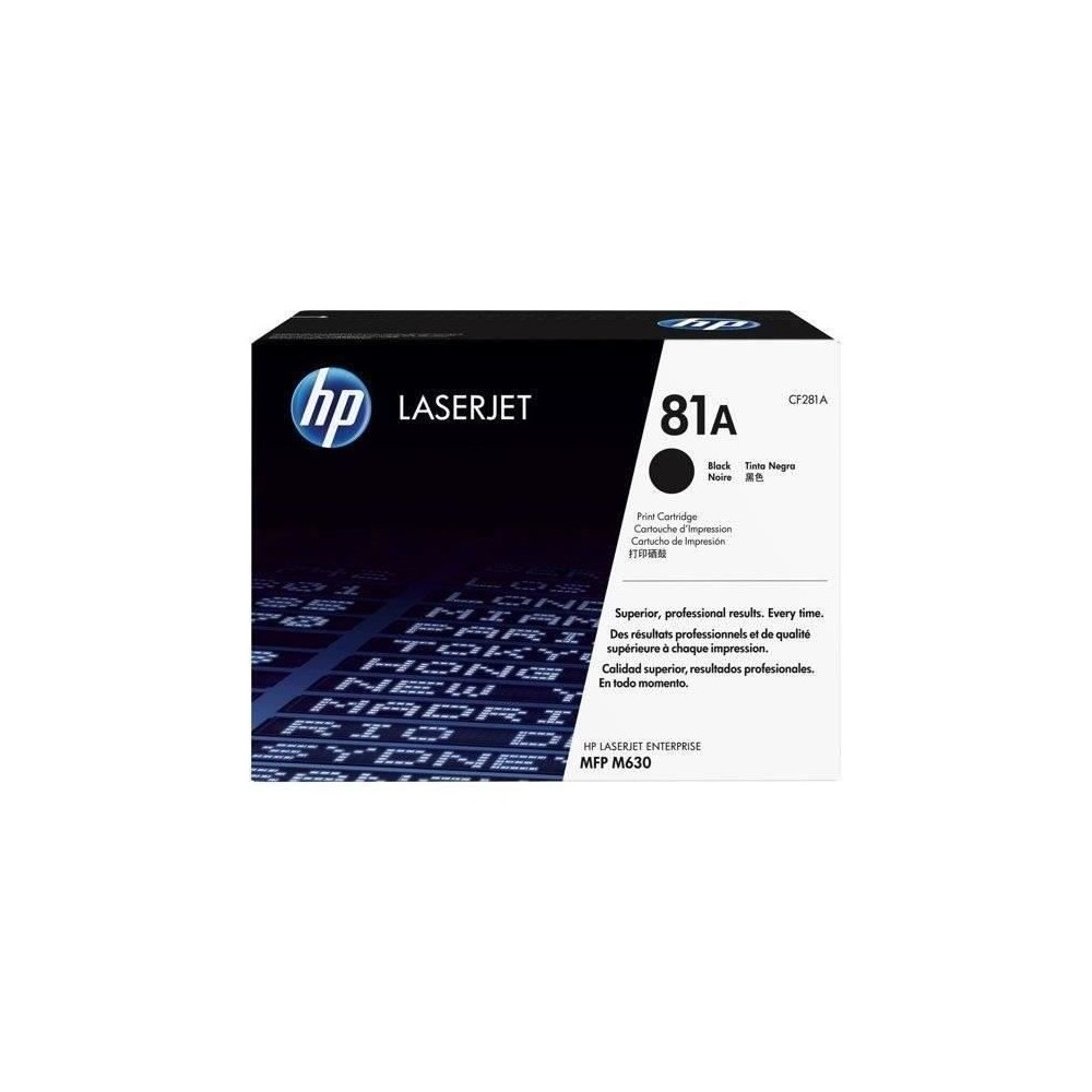 Cartouche de Toner Noir HP 81A (CF281A) authentique pour HP LaserJet Enterprise M604 / M605 / M606 / M630 / M632, OfficeJet Pro