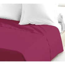 LOVELY HOME Drap Plat 100% coton 180x290 cm - 1 personne - Fuchsia