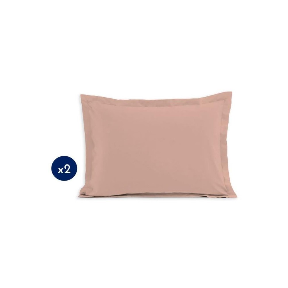 Lot de 2 taies d'oreiller - LOVELY HOME - LH71619 - 50 x 70 cm - Rose