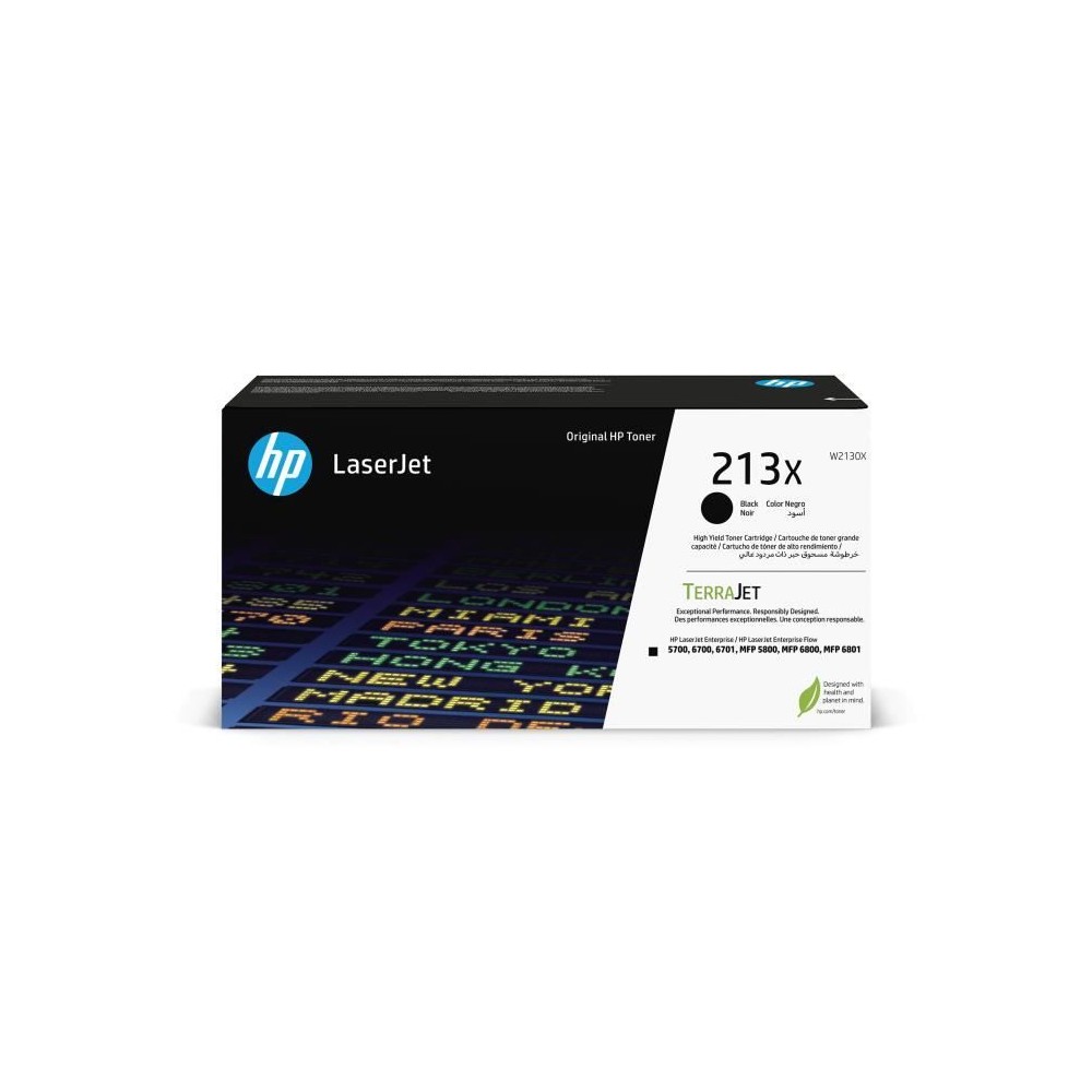 Cartouche de Toner HP 213X Noire grande capacité Authentique (W2130X) pour HP LaserJet Enterprise