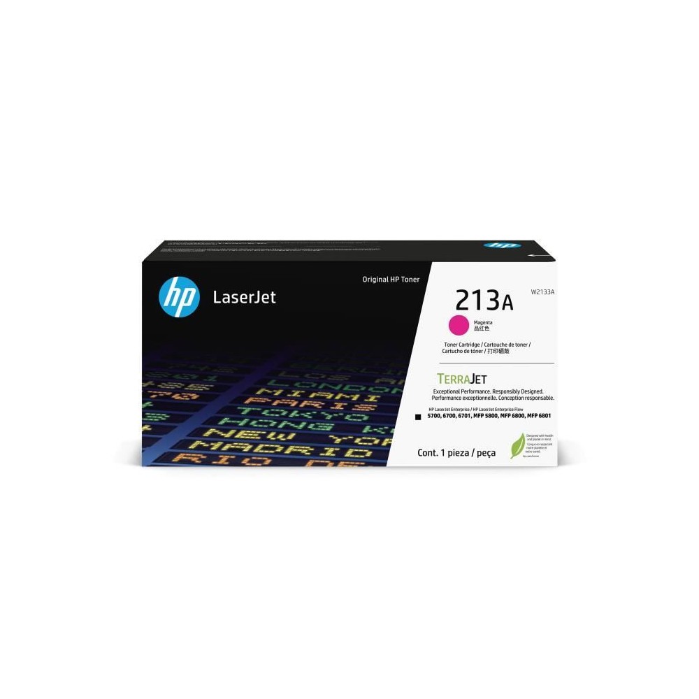 Cartouche de Toner HP 213A Magenta Authentique (W2133A) pour HP LaserJet Enterprise 5700 / 6700 / MFP 5800 / 6800 /6801