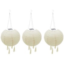 Suspension solaire LED - LUMISKY - HIMALAYA - Ø30cm - Beige, creme et