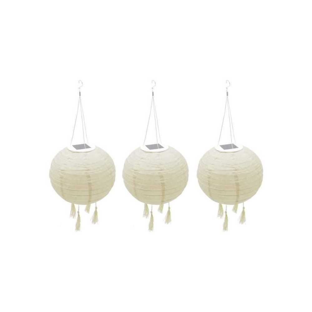 Suspension solaire LED - LUMISKY - HIMALAYA - Ø30cm - Beige, creme et