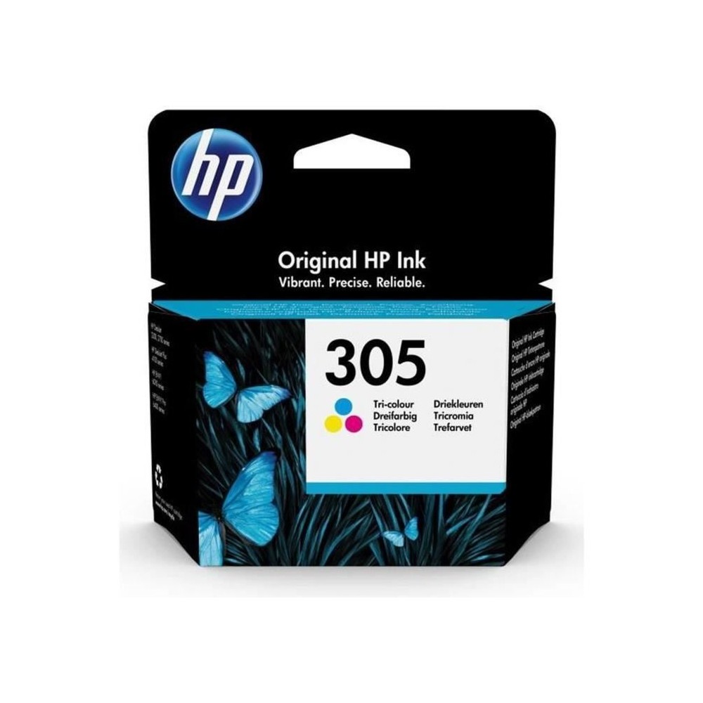 Cartouche d'encre HP 305 authentique tricolore (3YM60AE) pour HP DeskJet 2300/2710/2720/Plus4100, HP Envy 6000/Pro 6400