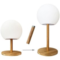 Lampe de table sans fil LUMISKY - pied en bambou extensible - LED blan