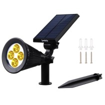 Lot de 2 projecteurs solaires a LED Spiky - LUMI JARDIN - 200 Lumens -