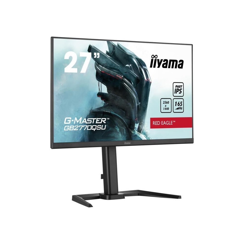 Ecran PC Gamer - IIYAMA G-Master Red Eagle GB2770QSU-B5 - 27 WQHD - Dalle IPS - 0.5ms - 165Hz - HDMI / DisplayPort / USB -