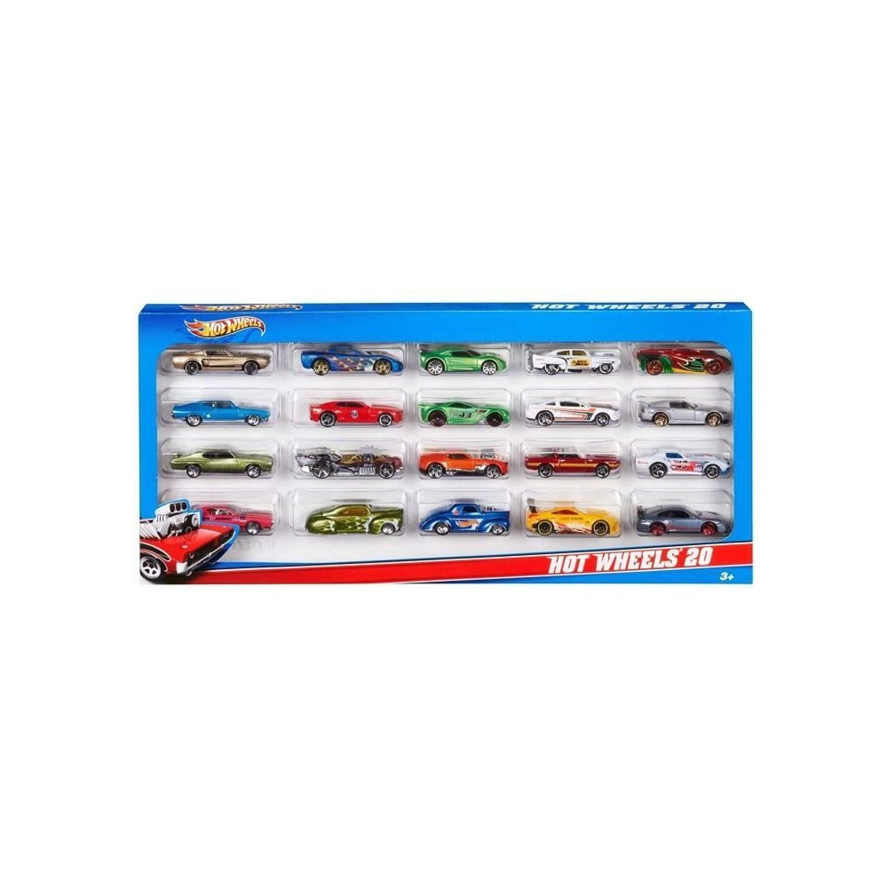 Hot Wheels - Coffret De 20 Véhicules - Petites voitures - 3 ans et +