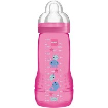 Biberon MAM Easy Active 2eme Âge Rose 330ml - Tétine Débit X - Sans