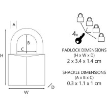 Petits Cadenas - MASTER LOCK - 9120EURQCOLNOP - Clés communes - Pack