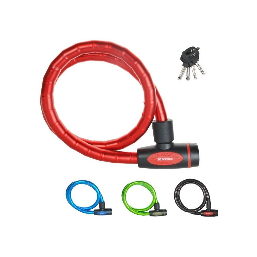 Antivol Masterlock Antivol Velo Cable articule 1m x Ø 18mm - Coloris