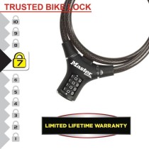 Antivol Vélo - MASTER LOCK - 8229EURDPRO - 90 cm de câble - Noir - A