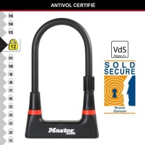 Antivol Vélo U - MASTER LOCK - 8279EURDPRO - Acier Cémenté, Clé, C