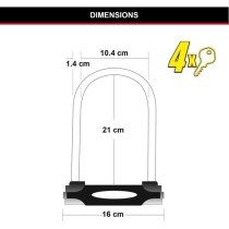 Antivol Vélo U - MASTER LOCK - 8279EURDPRO - Acier Cémenté, Clé, C