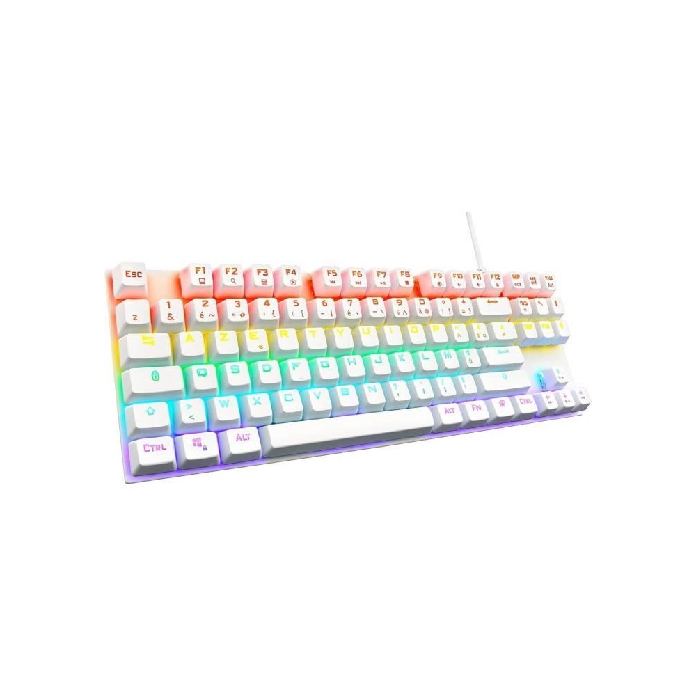 Clavier Gamer - The G-Lab - KEYZ MERCURY TKL - Mécanique (Switch Rouge) - Rainbow - Blanc