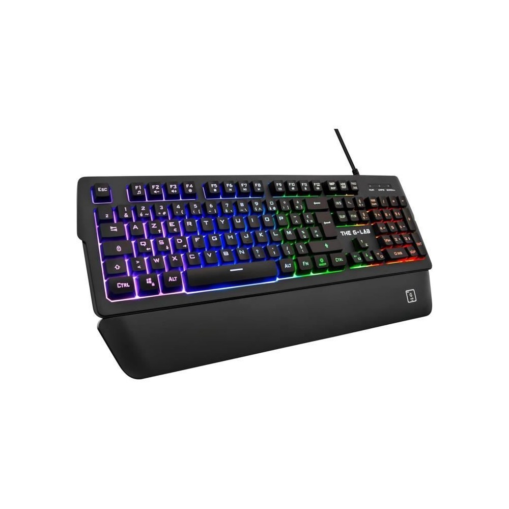 Clavier Gamer - The G-Lab - KEYZ PALLADIUM - Filaire - RGB - Repose Poignet - Azerty - Noir