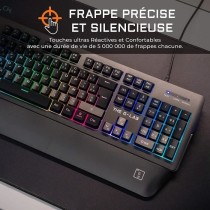 Clavier Gamer - The G-Lab - KEYZ PALLADIUM - Filaire - RGB - Repose Poignet - Azerty - Noir