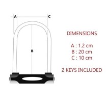 Antivol U Masterlock - H.180mm Ø12mm - Noir