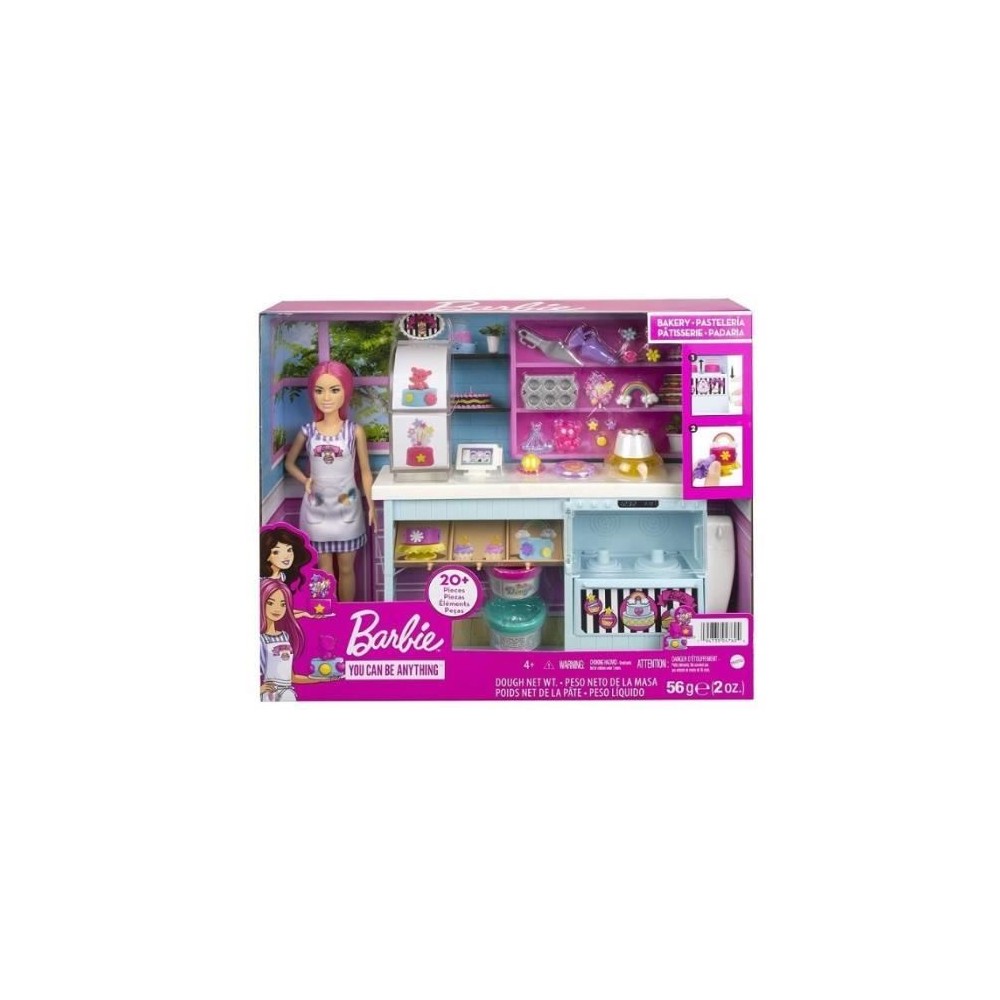 Pasticceria Barbie - MATTEL - HGB73 - Playset avec Accessoires - Blanc