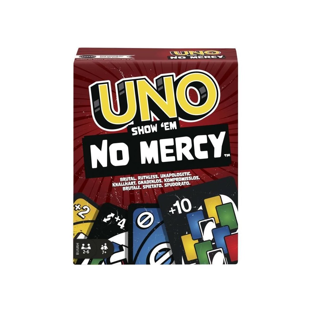 Mattel Games - UNO No Mercy-Jeu de cartes pour toute la famille, enfan