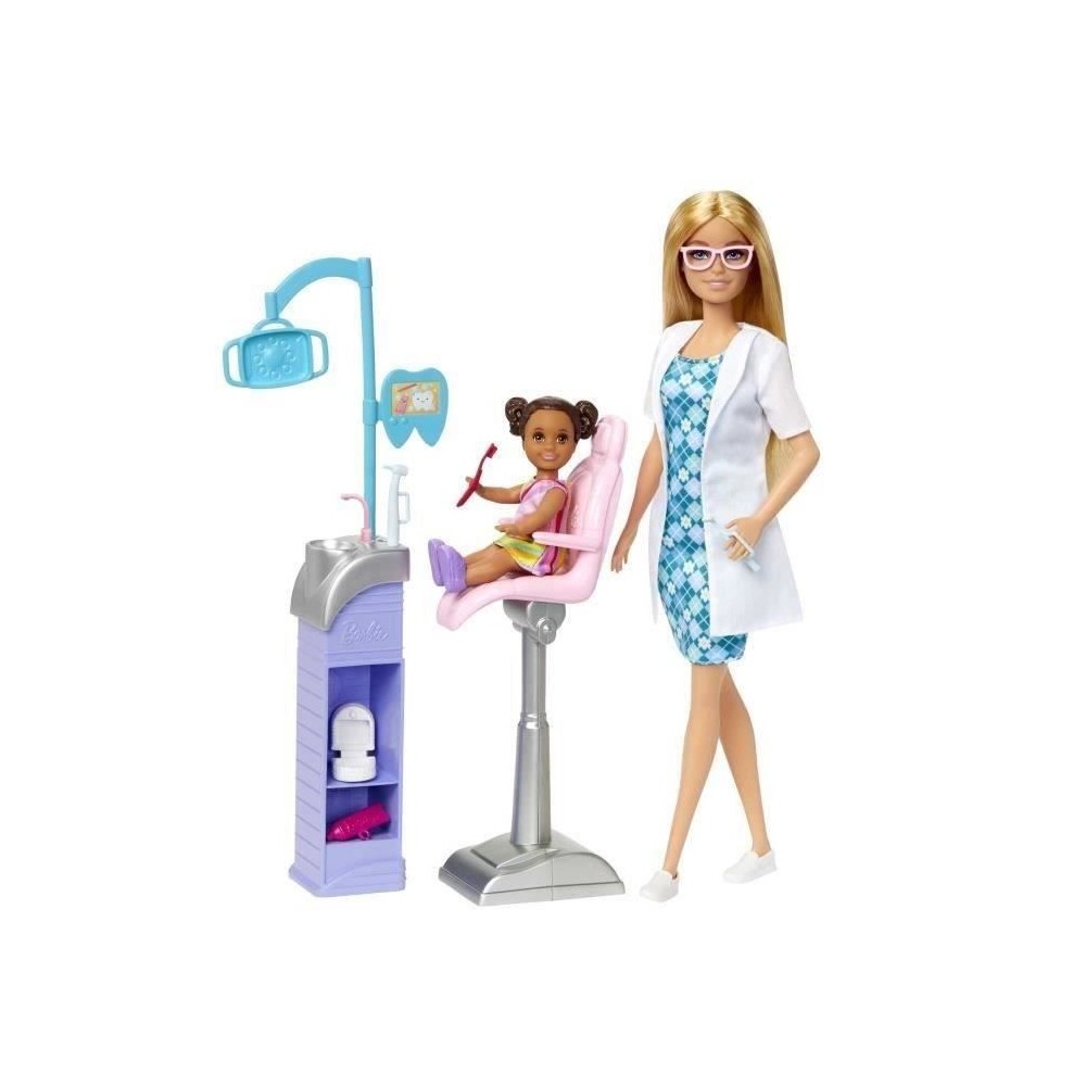 Barbie-Métiers-Coffret poupée Barbie Dentiste et accessoires HKT69