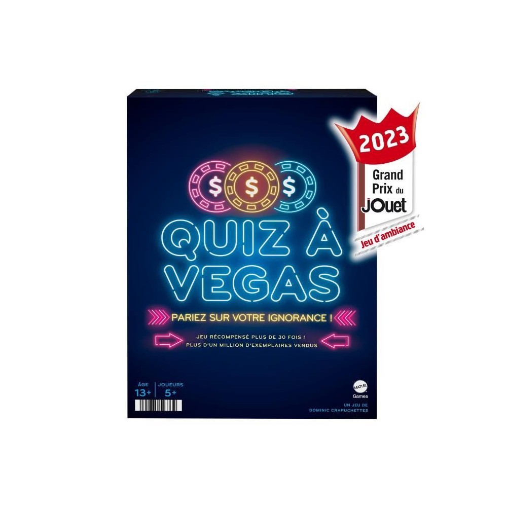 Mattel Games - QUIZ a VEGAS-Jeu de société avec questions et paris v