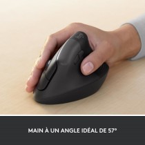 Souris ergonomique - Sans fil - Logitech - Lift for business - Silencieux - Graphite