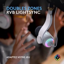 Microphone Logitech G Yeti GX gaming RVB dynamique avec LIGHTSYNC pour PC/Mac - Blanc