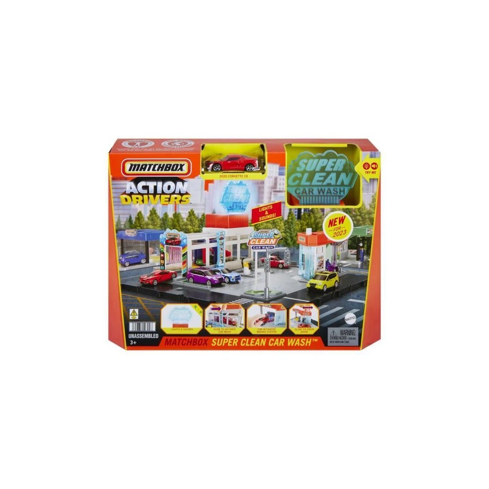 Matchbox-Station de Lavage Super Clean-Coffret avec 1 voiture Matchbo