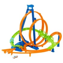 Hot Wheels-Circuit avec 5 zones de carambolage et propulseur motoris