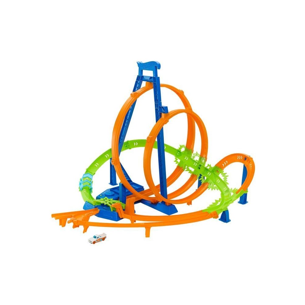 Hot Wheels-Circuit avec 5 zones de carambolage et propulseur motoris