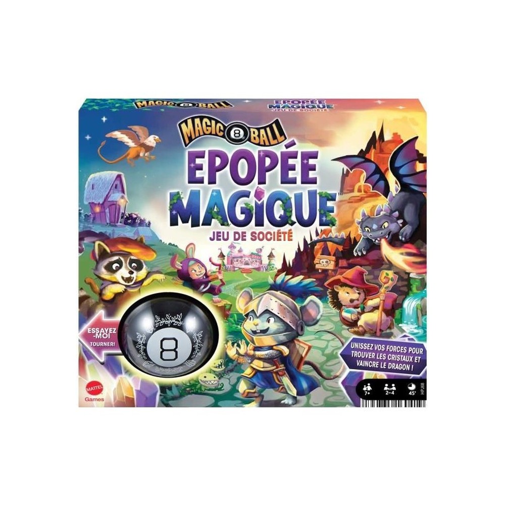 Mattel Games - Magic 8 Ball Épopée Magique-Jeu de société pour tou