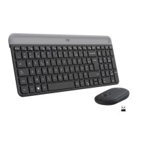 Ensemble Clavier Souris - Sans fil - Logitech - MK470 Slim - Silencieux - AZERTY - Noir