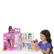 Barbie-Maison de vacances-Coffret et poupée, 4 zones et 11 accessoi