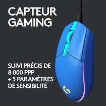 Souris gamer - Filaire - LOGITECH G - G203 - LIGHTSYNC - RGB - USB - Bleu