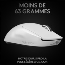 Souris Logitech Gaming G PRO X Superlight sans fil, pour PC/Mac - Blanc