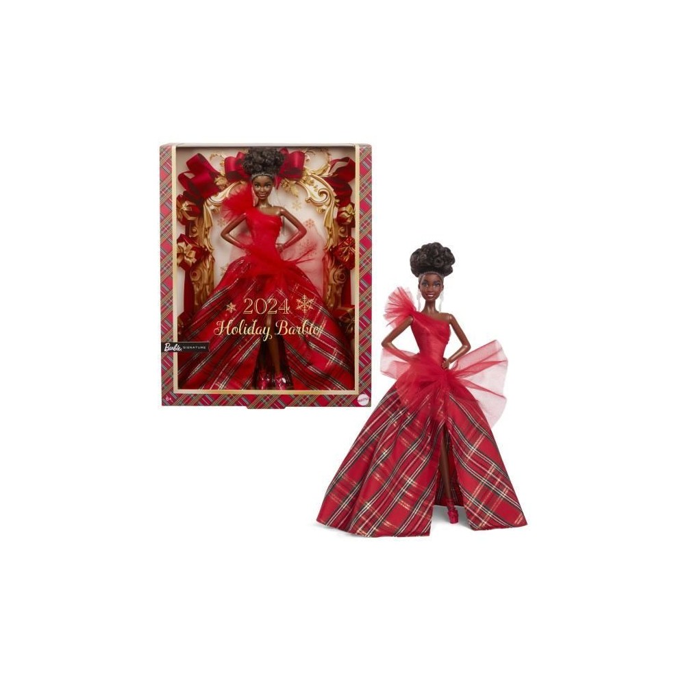 BARBIE Poupée joyeux noël brune HRM62