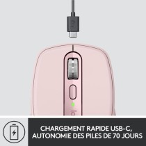 Souris ergonomique - Sans fil - Logitech - MX Anywhere 3 - Rose