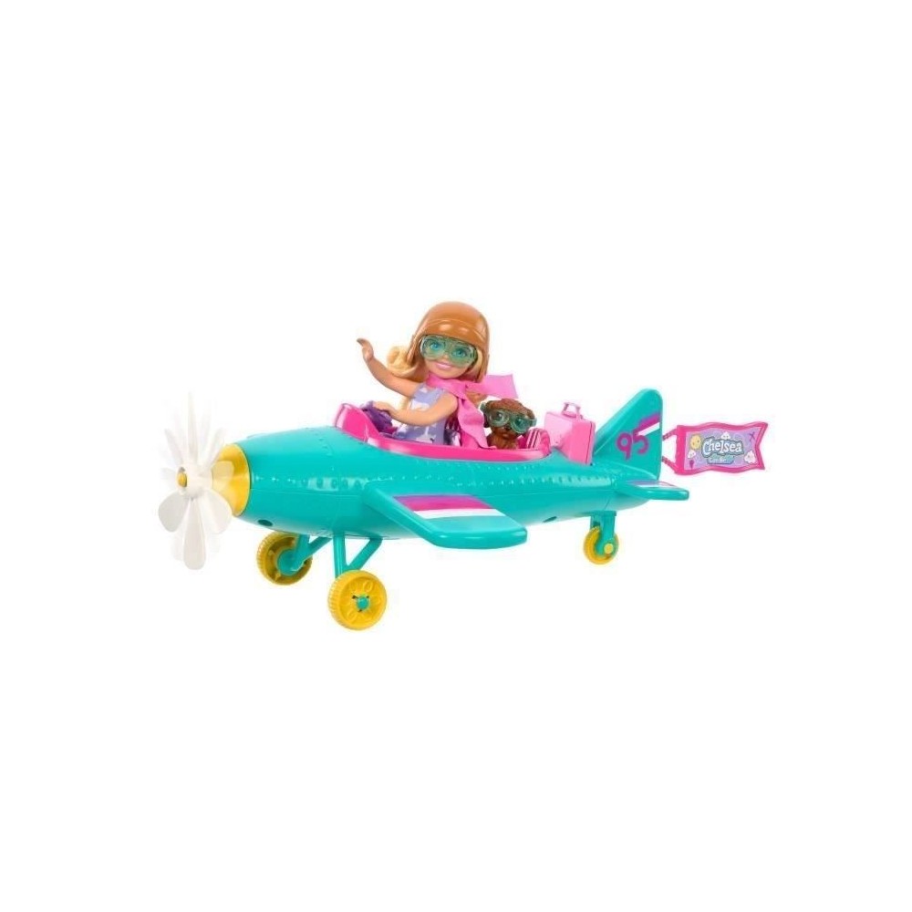 Barbie-Chelsea Can Be...-Avion et poupée-Coffret avec accessoires HTK