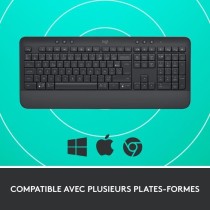 Clavier Logitech Signature K650, Clavier sans fil Ergonomique Entier avec Repose-Poignets - Graphite