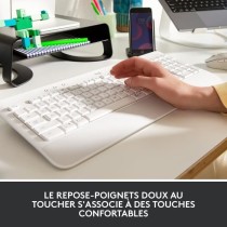 Clavier Logitech Signature K650, Clavier sans fil Ergonomique Entier avec Repose-Poignets - Blanc