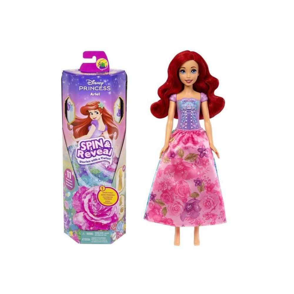 Spin & Reveal Ariel Mattel Poupée Disney Princesses avec 11 surpri