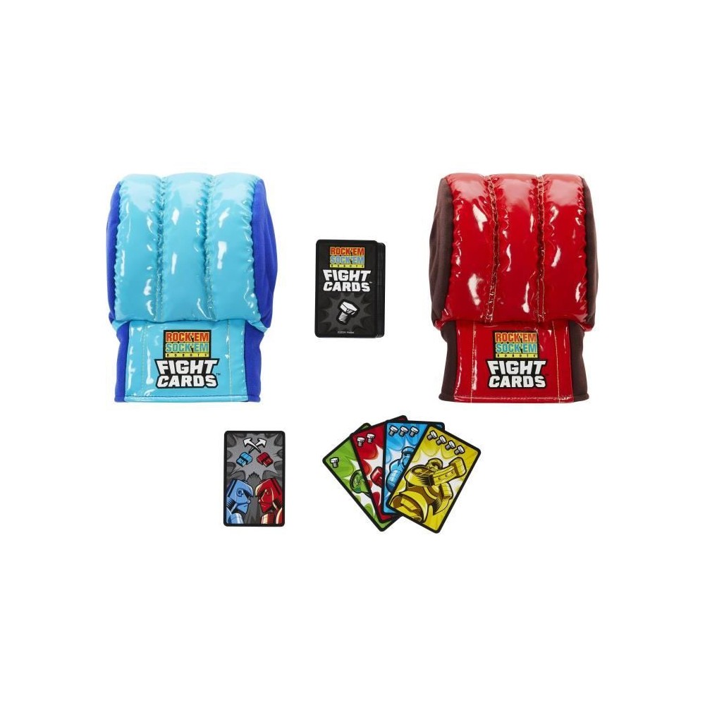 Mattel Games - Fight Cards-Jeu de cartes en équipe avec deux gants de