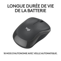 Souris Logitech M240 Souris Bluetooth, Sans fil, Compacte, Portable, Suivi fluide - Graphite