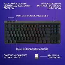 Clavier Logitech sans fil G515 LIGHTSPEED TKL sans pavé numérique (switch marron) - Noir